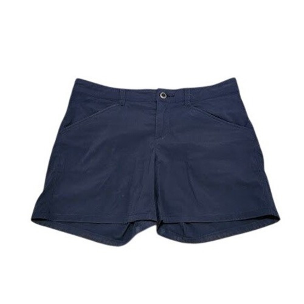 Patagonia Quandary Hiking Shorts Women Size 2 Navy Blue Flat Front Nylon Outdoor